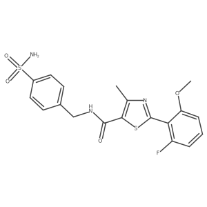 2-(2-fluoro-6-methoxyphenyl)-4-methyl-N-(4-sulfamoylbenzyl)-1,3-thiazole-5-carboxamide结构式