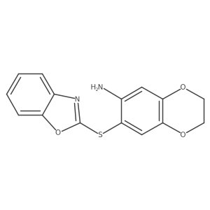 7-(2-Benzoxazolylthio)-2,3-dihydro-1,4-benzodioxin-6-amine结构式