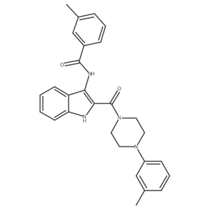 3-methyl-N-{2-[4-(3-methylphenyl)piperazine-1-carbonyl]-1H-indol-3-yl}benzamide结构式