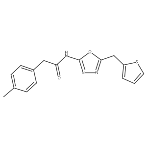 N-(5-(thiophen-2-ylmethyl)-1,3,4-oxadiazol-2-yl)-2-(p-tolyl)acetamide结构式