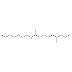 Poly(oxy-1,2-ethanediyl), I+/--[2-[(6,8-dimercapto-1-oxooctyl)amino]ethyl]-I-methoxy- Structure