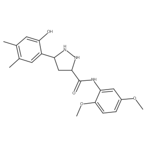 N-(2,5-dimethoxyphenyl)-5-(2-hydroxy-4,5-dimethylphenyl)pyrazolidine-3-carboxamide结构式