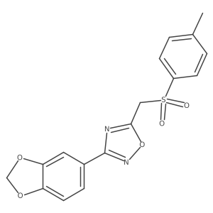 Cc1ccc(S(=O)(=O)Cc2nc(-c3ccc4c(c3)OCO4)no2)cc1结构式