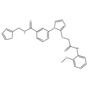 3-(2-((2-((2-methoxyphenyl)amino)-2-oxoethyl)thio)-1H-imidazol-1-yl)-N-(thiophen-2-ylmethyl)benzamide结构式