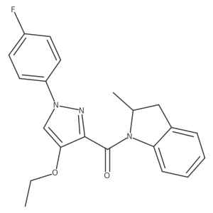 (4-ethoxy-1-(4-fluorophenyl)-1H-pyrazol-3-yl)(2-methylindolin-1-yl)methanone结构式