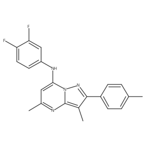 N-(3,4-difluorophenyl)-3,5-dimethyl-2-(4-methylphenyl)pyrazolo[1,5-a]pyrimidin-7-amine结构式