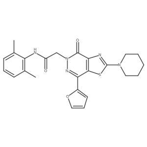 N-(2,6-dimethylphenyl)-2-(7-(furan-2-yl)-4-oxo-2-(piperidin-1-yl)thiazolo[4,5-d]pyridazin-5(4H)-yl)acetamide结构式
