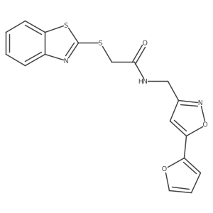2-(benzo[d]thiazol-2-ylthio)-N-((5-(furan-2-yl)isoxazol-3-yl)methyl)acetamide Structure
