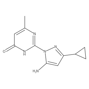 2-(5-amino-3-cyclopropyl-1H-pyrazol-1-yl)-6-methylpyrimidin-4(3H)-one结构式
