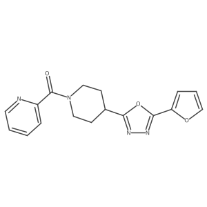 (4-(5-(Furan-2-yl)-1,3,4-oxadiazol-2-yl)piperidin-1-yl)(pyridin-2-yl)methanone结构式