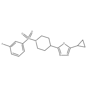 2-Cyclopropyl-5-(1-((3-fluorophenyl)sulfonyl)piperidin-4-yl)-1,3,4-oxadiazole Structure
