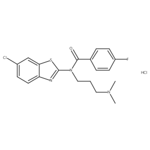 N-(6-Chloro-1,3-benzothiazol-2-YL)-N-[3-(dimethylamino)propyl]-4-fluorobenzamide hydrochloride结构式