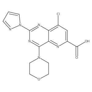 8-Chloro-4-morpholin-4-yl-2-pyrazol-1-ylpyrido[3,2-d]pyrimidine-6-carboxylic acid Structure