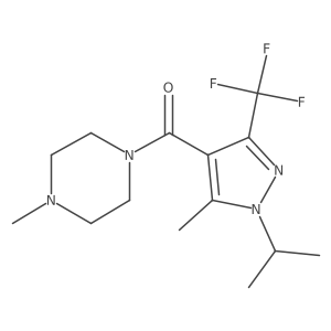(1-isopropyl-5-methyl-3-(trifluoromethyl)-1H-pyrazol-4-yl)(4-methylpiperazin-1-yl)methanone结构式