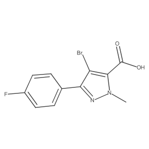 4-bromo-3-(4-fluorophenyl)-1-methyl-1H-pyrazole-5-carboxylic acid结构式