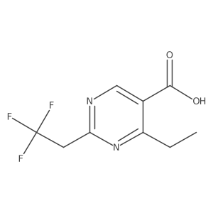 4-Ethyl-2-(2,2,2-trifluoroethyl)pyrimidine-5-carboxylic acid结构式
