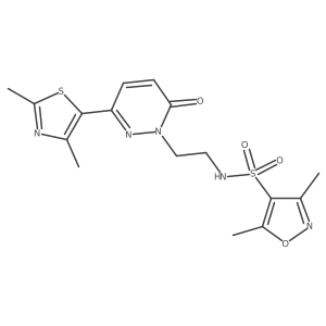 N-(2-(3-(2,4-dimethylthiazol-5-yl)-6-oxopyridazin-1(6H)-yl)ethyl)-3,5-dimethylisoxazole-4-sulfonamide结构式