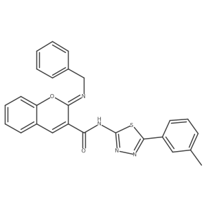 (2Z)-2-(benzylimino)-N-[5-(3-methylphenyl)-1,3,4-thiadiazol-2-yl]-2H-chromene-3-carboxamide结构式