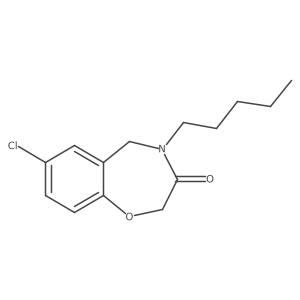 7-chloro-4-pentyl-4,5-dihydro-1,4-benzoxazepin-3(2H)-one结构式