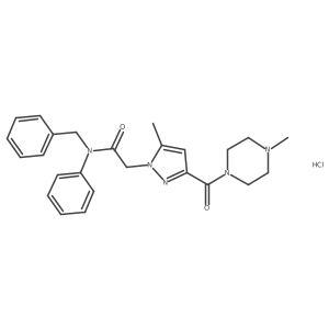 N-benzyl-2-(5-methyl-3-(4-methylpiperazine-1-carbonyl)-1H-pyrazol-1-yl)-N-phenylacetamide hydrochloride Structure