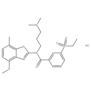 N-(3-(dimethylamino)propyl)-3-(ethylsulfonyl)-N-(4-methoxy-7-methylbenzo[d]thiazol-2-yl)benzamide hydrochloride结构式