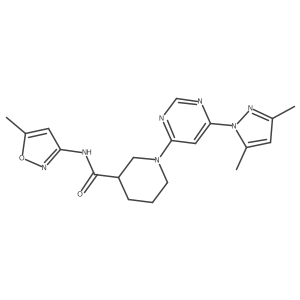 1-(6-(3,5-dimethyl-1H-pyrazol-1-yl)pyrimidin-4-yl)-N-(5-methylisoxazol-3-yl)piperidine-3-carboxamide Structure