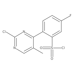 2-(2-Chloro-5-methylpyrimidin-4-yl)-5-fluorobenzenesulfonyl chloride Structure