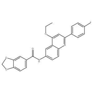 N-[4-Ethoxy-2-(4-fluorophenyl)quinolin-6-YL]-2H-1,3-benzodioxole-5-carboxamide结构式