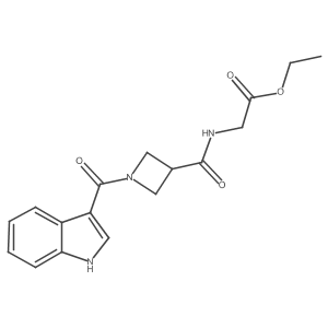 ethyl 2-(1-(1H-indole-3-carbonyl)azetidine-3-carboxamido)acetate结构式