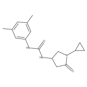 1-(1-Cyclopropyl-5-oxopyrrolidin-3-yl)-3-(3,5-dimethylphenyl)urea结构式