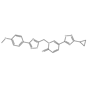 5-(3-cyclopropyl-1,2,4-oxadiazol-5-yl)-1-((3-(4-methoxyphenyl)-1,2,4-oxadiazol-5-yl)methyl)pyridin-2(1H)-one结构式