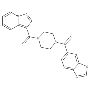 Benzo[d]thiazol-6-yl(4-(pyrazolo[1,5-a]pyridine-3-carbonyl)piperazin-1-yl)methanone结构式
