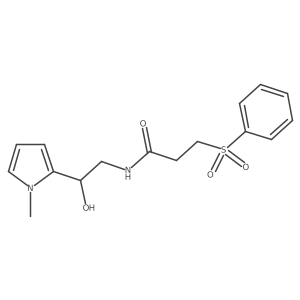 N-(2-hydroxy-2-(1-methyl-1H-pyrrol-2-yl)ethyl)-3-(phenylsulfonyl)propanamide结构式