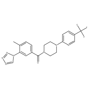 [4-methyl-3-(1H-tetrazol-1-yl)phenyl]{4-[5-(trifluoromethyl)pyridin-2-yl]piperazin-1-yl}methanone结构式