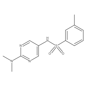 N-(2-(dimethylamino)pyrimidin-5-yl)-3-methylbenzenesulfonamide结构式