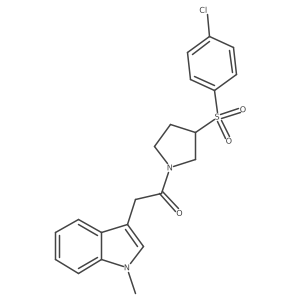 1-(3-((4-chlorophenyl)sulfonyl)pyrrolidin-1-yl)-2-(1-methyl-1H-indol-3-yl)ethanone Structure
