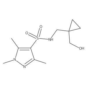 N-((1-(hydroxymethyl)cyclopropyl)methyl)-1,3,5-trimethyl-1H-pyrazole-4-sulfonamide Structure