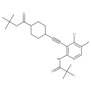 Tert-butyl 4-((4-chloro-5-fluoro-2-pivalamidopyridin-3-yl)ethynyl)piperidine-1-carboxylate Structure
