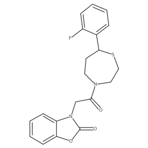 3-(2-(7-(2-fluorophenyl)-1,4-thiazepan-4-yl)-2-oxoethyl)benzo[d]oxazol-2(3H)-one结构式