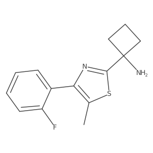1-[4-(2-Fluorophenyl)-5-methyl-1,3-thiazol-2-yl]cyclobutan-1-amine结构式