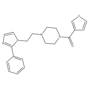 furan-3-yl(4-(2-(2-phenyl-1H-imidazol-1-yl)ethyl)piperazin-1-yl)methanone结构式