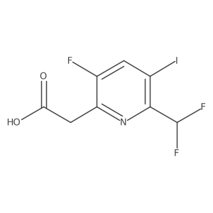 2-(Difluoromethyl)-5-fluoro-3-iodopyridine-6-acetic acid Structure