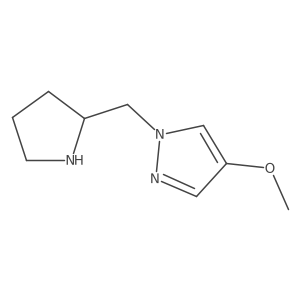 4-Methoxy-1-{[(2S)-pyrrolidin-2-yl]methyl}-1H-pyrazole结构式