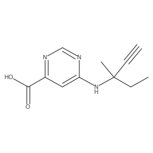 6-[(3-Methylpent-1-yn-3-yl)amino]pyrimidine-4-carboxylic acid结构式