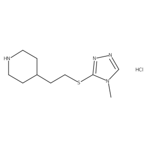4-{2-[(4-methyl-4H-1,2,4-triazol-3-yl)sulfanyl]ethyl}piperidine hydrochloride结构式