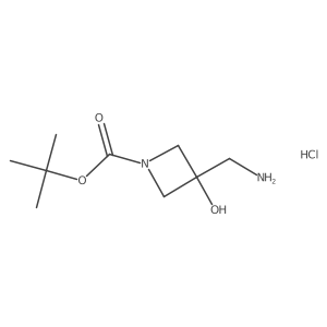 Tert-butyl 3-(aminomethyl)-3-hydroxyazetidine-1-carboxylate hydrochloride Structure