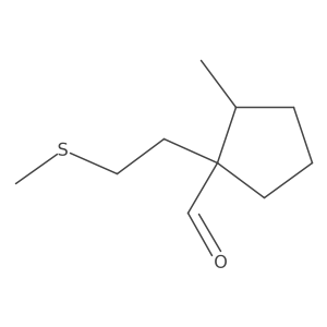 2-Methyl-1-[2-(methylsulfanyl)ethyl]cyclopentane-1-carbaldehyde结构式