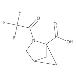 2-(2,2,2-trifluoroacetyl)-2-azabicyclo[2.1.1]hexane-1-carboxylic acid结构式