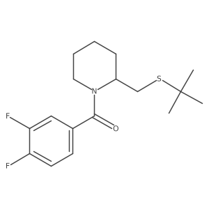 (2-((Tert-butylthio)methyl)piperidin-1-yl)(3,4-difluorophenyl)methanone结构式