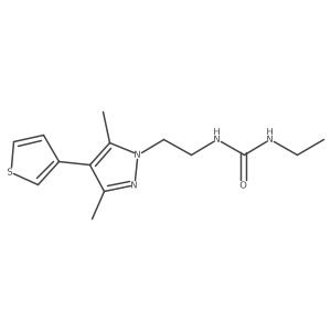 1-(2-(3,5-dimethyl-4-(thiophen-3-yl)-1H-pyrazol-1-yl)ethyl)-3-ethylurea结构式